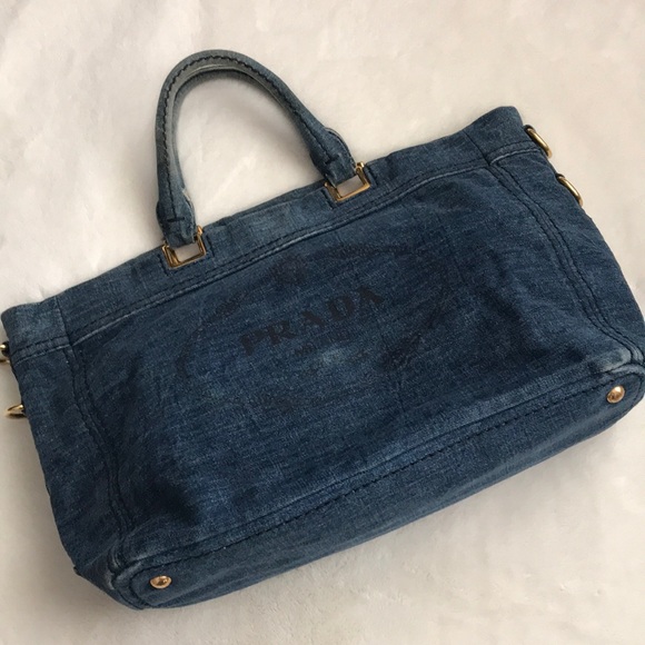 Authentic Prada Denim Tote Bag - Picture 2 of 16